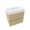 Naturel Koupelnová skříňka s umyvadlem Verona 60x50x45,5 cm světlé dřevo mat VERONA60SDU2 Naturel Koupelnová skříňka s umyvadlem Verona 60x50x45,5 cm světlé dřevo mat VERONA60SDU2