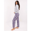 Dámske kárované pyžamo modrá | šedá | ružová L Forever Pink 5906694074615 Dámske kárované pyžamo modrá | šedá | ružová L Forever Pink 5906694074615