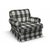 Dekoria Poťah na kreslo Barkaby, čierno - biele káro, Poťah na kreslo Barkaby, Edinburg, 115-74 Dekoria Poťah na kreslo Barkaby, čierno - biele káro, Poťah na kreslo Barkaby, Edinburg, 115-74