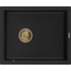 Mexen Pedro žulový drez 1-komorový 560 x 460 mm, čierny, sifón zlatý - 6508561000-77-G Mexen Pedro žulový drez 1-komorový 560 x 460 mm, čierny, sifón zlatý - 6508561000-77-G