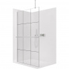 CERANO - Sprchová zástena Walk-in Onyx Top Round Ľ/P - 8 mm - guľatá vzpera + polička/držiak na uteráky - chróm, industriálne sklo - 110x200 cm CERANO - Sprchová zástena Walk-in Onyx Top Round Ľ/P - 8 mm - guľatá vzpera + polička/držiak na uteráky - chróm, industriálne sklo - 110x200 cm