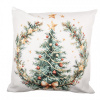 Clayre & Eef Biela obliečka na vankúš vianočný stromček vo venčeku - 45*45 cm - Clayre & Eef Clayre & Eef Biela obliečka na vankúš vianočný stromček vo venčeku - 45*45 cm - Clayre & Eef