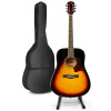 Max SoloJam Westernová akustická gitara so stojanom na gitaru - Farba Sunburst Max SoloJam Westernová akustická gitara so stojanom na gitaru - Farba Sunburst