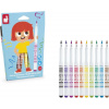 Janod Colorino Detské fixky 12 farieb s mäkkým hrotom Janod Colorino Detské fixky 12 farieb s mäkkým hrotom