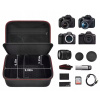 CASE ETUI CESTOVNÉ POUZDRO pre Canon EOS R100 R50 + priestor pre objektív CASE ETUI CESTOVNÉ POUZDRO pre Canon EOS R100 R50 + priestor pre objektív