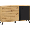 MEBLINE Komoda BETH 05 dub artisan / čierna VÝPREDAJ MEBLINE Komoda BETH 05 dub artisan / čierna VÝPREDAJ