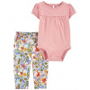 CARTER'S Set 2dielny body kr. rukáv, legíny Pink Embroidery dievča 6m CARTER'S Set 2dielny body kr. rukáv, legíny Pink Embroidery dievča 6m