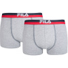 Fila MAN BOXERS 2 PACK sivá,tmavo modrá,červená Pánske boxerky S Fila MAN BOXERS 2 PACK sivá,tmavo modrá,červená Pánske boxerky S
