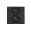 Zásuvka 250 V Simon 55 dvojitá šikmá s clonkami čierna matná Zásuvka 250 V Simon 55 dvojitá šikmá s clonkami čierna matná