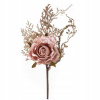 Magic Home Vetvička s ružou ružovo zlatá 26 cm Magic Home Vetvička s ružou ružovo zlatá 26 cm
