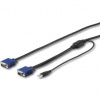 Kabel KVM, A: VGA samec, B: Zástrčka USB typu A 2.0, zástrčka VGA 3m, Černá Kabel KVM, A: VGA samec, B: Zástrčka USB typu A 2.0, zástrčka VGA 3m, Černá