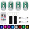 Bezdrôtová LED stroboskopická lampa Silný USB 4 kusy S diaľkovým ovládaním Bezdrôtová LED stroboskopická lampa Silný USB 4 kusy S diaľkovým ovládaním