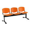 Alba CR Plastová lavica ISO, 3-sedadlo - čierne nohy, oranžová Alba CR Plastová lavica ISO, 3-sedadlo - čierne nohy, oranžová