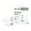 PanzerGlass empower - Cestovný adaptér Grand Prix 2x USB-C/USB-A, GaN, 70 W PD, striebornobiela, biela EM31479 PanzerGlass empower - Cestovný adaptér Grand Prix 2x USB-C/USB-A, GaN, 70 W PD, striebornobiela, biela EM31479