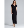Čierne dlhé šaty M668 Black M Čierne dlhé šaty M668 Black M