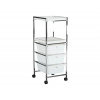 Pojazdný regál Corfu biela/chróm Pojazdný regál Corfu biela/chróm