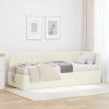 Rohový rám postele s matracom s čelo 2 pcs Krémová zamat Rohový rám postele s matracom s čelo 2 pcs Krémová zamat