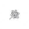 Titánová koncovka - bezzávitový kvet so zirkónmi Farba: číra Titánová koncovka - bezzávitový kvet so zirkónmi Farba: číra
