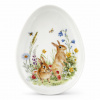 Jarná patera Lúčne zajačiky – porcelánový servírovací tanier v tvare vajíčka 20 cm na jarné a veľkonočné servírovanie Jarná patera Lúčne zajačiky – porcelánový servírovací tanier v tvare vajíčka 20 cm na jarné a veľkonočné servírovanie