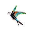 Brošňa vtáčik - zelená smaragdová Brošňa vtáčik - zelená smaragdová