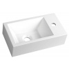 Sapho SMALL AMAROK liaty mramor umývadlo 40x22cm, biele, batéria vpravo AR500 Sapho SMALL AMAROK liaty mramor umývadlo 40x22cm, biele, batéria vpravo AR500