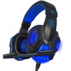Náhlavná súprava Retoo Gamer s LED podsvietením, čierno-modrá Retoo Náhlavná súprava Retoo Gamer s LED podsvietením, čierno-modrá Retoo
