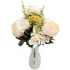 Luxusná kytica Pivonky, Bodliak, Hortenzia 48cm umelá krémová Luxusná kytica Pivonky, Bodliak, Hortenzia 48cm umelá krémová