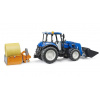 Bruder Traktor New Holland T5.120 s čelným nakladačom, korbou, vidlami a okrúhlym balíkom Bruder Traktor New Holland T5.120 s čelným nakladačom, korbou, vidlami a okrúhlym balíkom