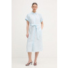 Tommy Hilfiger letné šaty ľanové WW0WW49641 modrá XS Tommy Hilfiger letné šaty ľanové WW0WW49641 modrá XS