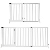 PAWHUT Zábrana pre psov s bránkou drevená nastaviteľná 113-166 x 71 cm biela PAWHUT Zábrana pre psov s bránkou drevená nastaviteľná 113-166 x 71 cm biela