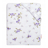 Baby Nellys bavlna prestieradlo Levanduľa biela/fialová 60x120 Baby Nellys bavlna prestieradlo Levanduľa biela/fialová 60x120