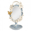 Clayre & Eef Bielo-modré antik stolné zrkadlo so stojanom na šperky - 16*14*27 cm - Clayre & Eef Clayre & Eef Bielo-modré antik stolné zrkadlo so stojanom na šperky - 16*14*27 cm - Clayre & Eef