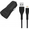Nabíjačka do auta Energizer Energizer 2xUSB + Lightning kábel (1,2m) čierny Nabíjačka do auta Energizer Energizer 2xUSB + Lightning kábel (1,2m) čierny