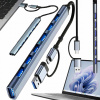 USB HUB adaptér rozbočovač 7 portov USB-C USB 3.0 / 2.0 slim hliníkový USB HUB adaptér rozbočovač 7 portov USB-C USB 3.0 / 2.0 slim hliníkový