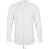Pánska popelínová košeľa s dlhým rukávom a Mao golierom, Veľkosť 4XL, Farba Biela Pánska popelínová košeľa s dlhým rukávom a Mao golierom, Veľkosť 4XL, Farba Biela