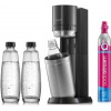 SodaStream Duo Titan Promo-Pack výrobník sody, 2 skleněné láhve, 1 plastová láhev, bombička s CO2, černý 7290113761308