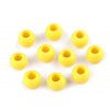 Plastové korálky matné s veľkým prievlakom/plavkové 10x12 mm Farba: 24 (1) žltá Plastové korálky matné s veľkým prievlakom/plavkové 10x12 mm Farba: 24 (1) žltá