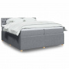 Box spring postel s matrací světle šedá 200 x 200 cm textil Šedá 3289870 Box spring postel s matrací světle šedá 200 x 200 cm textil Šedá 3289870