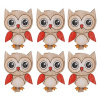 Anděl Přerov Sovy drevené na kolíčku, 6 ks, 4 cm Anděl Přerov Sovy drevené na kolíčku, 6 ks, 4 cm