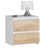Bývaj s nami SK, Moderný nočný stolík CALIN40, biely / dub Sonoma LTD Bývaj s nami SK, Moderný nočný stolík CALIN40, biely / dub Sonoma LTD