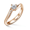 Freya Side Stones | Zásnubný prsteň so stredovým kameňom 0.25ct, ružové zlato, s diamantmi 58