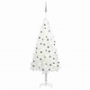 zahrada-XL Osvetlený umelý vianočný stromček s guľami, biely 180 cm 3077720 zahrada-XL Osvetlený umelý vianočný stromček s guľami, biely 180 cm 3077720