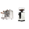 Rocket Espresso Appartamento, white, walnut + Eureka Mignon Silenzio 55, BL white Rocket Espresso Appartamento, white, walnut + Eureka Mignon Silenzio 55, BL white
