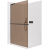 CERANO - Sprchová zástena Walk-in Onyx L-ľavá vzpera - 8 mm + polička / držiak na uteráky - čierna matná, bronzové sklo - 140x200 cm CERANO - Sprchová zástena Walk-in Onyx L-ľavá vzpera - 8 mm + polička / držiak na uteráky - čierna matná, bronzové sklo - 140x200 cm