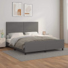 vidaXL Posteľný rám s čelom sivý 180x200 cm umelá koža vidaXL Posteľný rám s čelom sivý 180x200 cm umelá koža