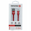 Kábel Swissten USB - Apple Lightning 2 m červený Kábel Swissten USB - Apple Lightning 2 m červený