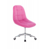LuxuryForm DESIGN Kozmetická stolička SAMSON VELUR na striebornej podstave s kolieskami - ružová LuxuryForm DESIGN Kozmetická stolička SAMSON VELUR na striebornej podstave s kolieskami - ružová