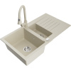 Mexen Matias granitový drez 1,5-komorový s odkvapkávačom a kuchynskou batériou Elia, béžový - 6502-69-670101-69 Mexen Matias granitový drez 1,5-komorový s odkvapkávačom a kuchynskou batériou Elia, béžový - 6502-69-670101-69