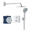 Grohe GROHTHERM sprchový set s podomítkovou termostatickou baterií, horní sprcha, ruční sprcha, hadice, držák, chrom Grohe GROHTHERM sprchový set s podomítkovou termostatickou baterií, horní sprcha, ruční sprcha, hadice, držák, chrom