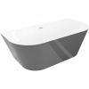 Mexen Oval Slim voľne stojaca nástenná vaňa 170 x 80 cm, biela/sivá, zlatý brúsený prepad - 52661708062-55 Mexen Oval Slim voľne stojaca nástenná vaňa 170 x 80 cm, biela/sivá, zlatý brúsený prepad - 52661708062-55